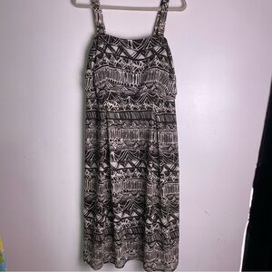 KSL Karin Steven’s dress size 16w brown and cream colored vintage